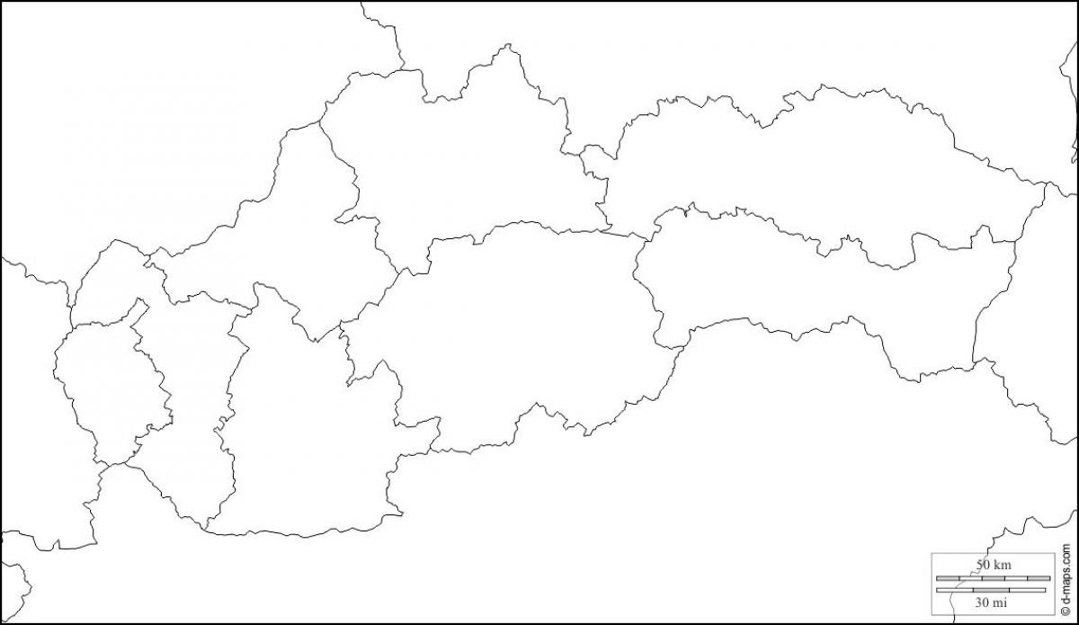 карта Славакіі пусты 