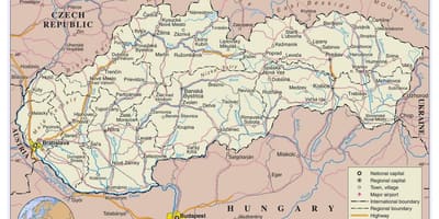Карта Славакіі дарогі