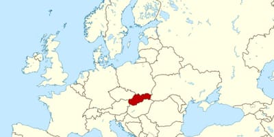 Карта Славакіі карта Еўропы