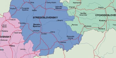 Карта Славакіі палітычных